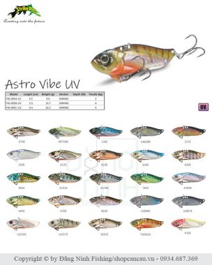 Mồi Lure Strike Pro Astro Vibe UV | Rung Mạnh, Sáng UV, Đánh Sâu Hiệu Quả