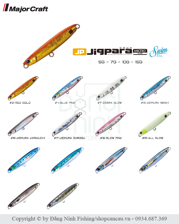 Mồi Jig Major Craft JigPara Micro Swim